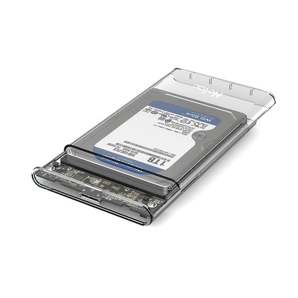 Netac 2.5" Şeffaf Disk Kutusu Sata to USB 3.0 HDD - NT07WH11-30B0 ürün görseli 1