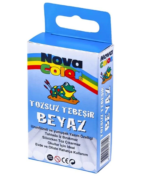 Nova Color Tozsuz Tebeşir Beyaz 10lu NC4110 ürün görseli 1
