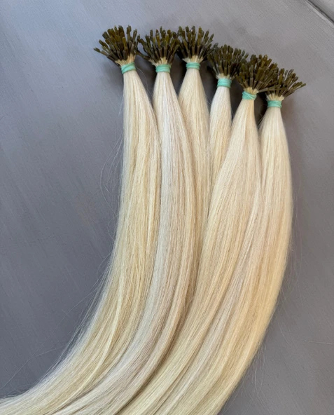 Professional Platin (0.6 Gr) Keratinleri 8 Ton 50 Adet 80 Cm Yeni Nesil Kaynak Saç HP704 ürün görseli 1