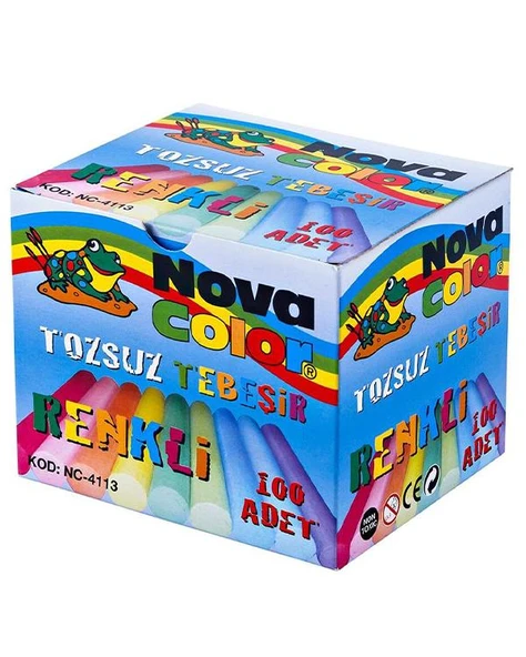 Nova Color 100lü Tozsuz Tebeşir Renkli NC4113 ürün görseli 1