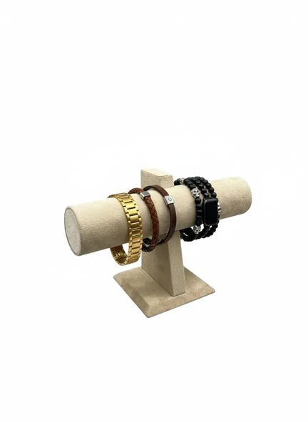 Sardunya Kumaş Krem Renk 22/16 cm Saat - Bileklik Sergileme Standı ürün görseli 1