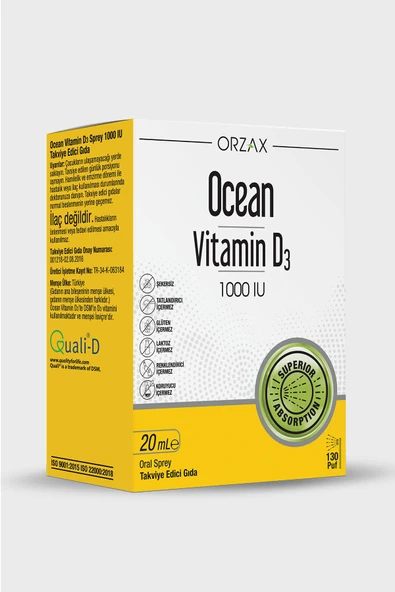OCEAN Vitamin D3 1000IU 20ml Sprey ürün görseli 1