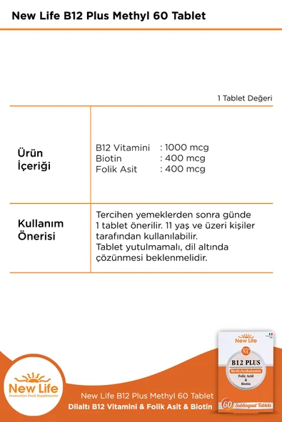 NEW LİFE Newlife B12 Plus 60 Tablet - Resim 3