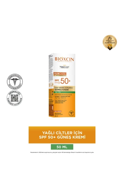 BİOXCİN Sun Care Çok Yüksek Koruma Yağlı Ciltler için Güneş Kremi Spf 50+ 50 Ml - Kolajen ve Hyaluronik Asit ürün görseli 1