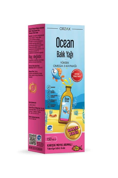 OCEAN Orzax KARIŞIK Balık Yağı Şurubu 150ml ürün görseli 1