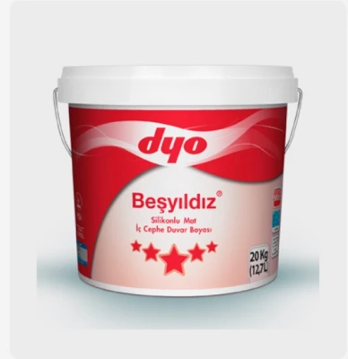 DYO BEŞYILDIZ 12,7 LT SİLİKONLU MAT İÇ CEPHE BEYAZ ürün görseli 1