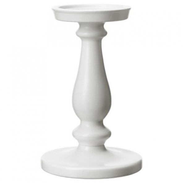 Şamdan Beyaz Renk IKEA 21 Cm Mumluk Dekoratif Şamdan ürün görseli 1
