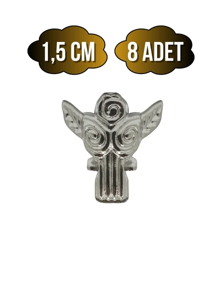 Melek 1.5cm Metal Ayak Çeyiz ve Hediye Kutusu Mobilya Ayağı(1.5CM)(GÜMÜŞ) Gümüş 1.5cm GÜMÜŞ - 8 ADET ürün görseli 1