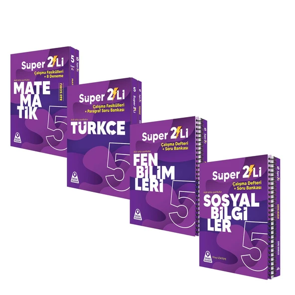 Örnek Akademi 5.Sınıf Süper İkili Matematik Türkçe Fen ve Sosyal Seti 4 Kitap ürün görseli 1