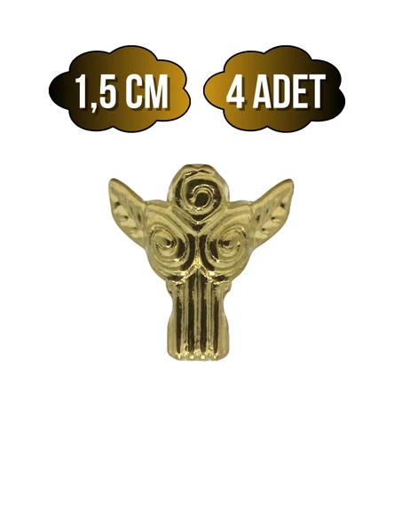 Melek 1.5cm Metal Ayak Çeyiz ve Hediye Kutusu Mobilya Ayağı(1.5CM)(ALTIN) Altın 1.5cm ALTIN - 4 ADET ürün görseli 1