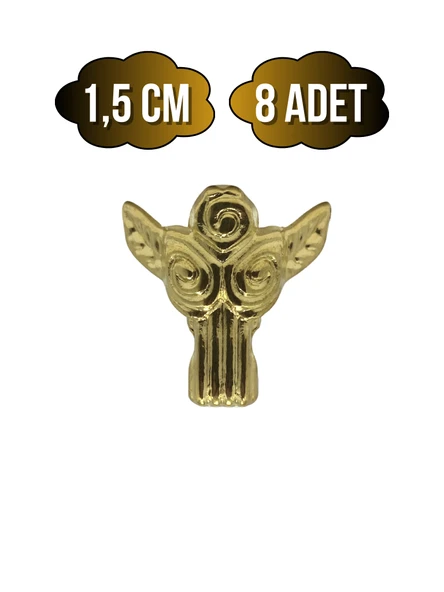 Melek 1.5cm Metal Ayak Çeyiz ve Hediye Kutusu Mobilya Ayağı(1.5CM)(ALTIN) Altın 1.5cm ALTIN - 8 ADET ürün görseli 1
