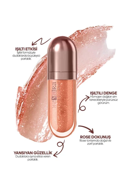 WEMARA SUN GLOW ROSE GOLD GLOSS 8 ML ürün görseli 1