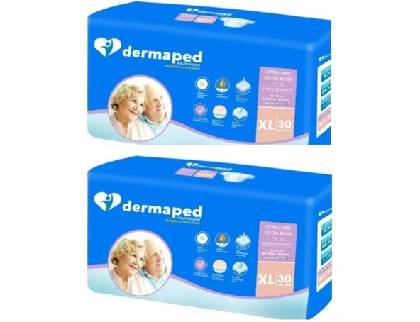 Dermaped Yetişkin Hasta Bezi Belbantlı Xlarge 30 lu 2 paket / 60 Adet ürün görseli 1