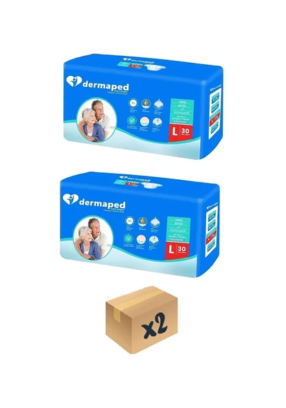 Dermaped Yetişkin Hasta Bezi Belbantlı Large 30 lu 2 paket / 60 Adet ürün görseli 1