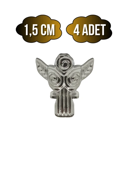Melek 1.5cm Metal Ayak Çeyiz ve Hediye Kutusu Mobilya Ayağı(1.5CM)(GÜMÜŞ) Gümüş 1.5cm GÜMÜŞ - 4 ADET ürün görseli 1