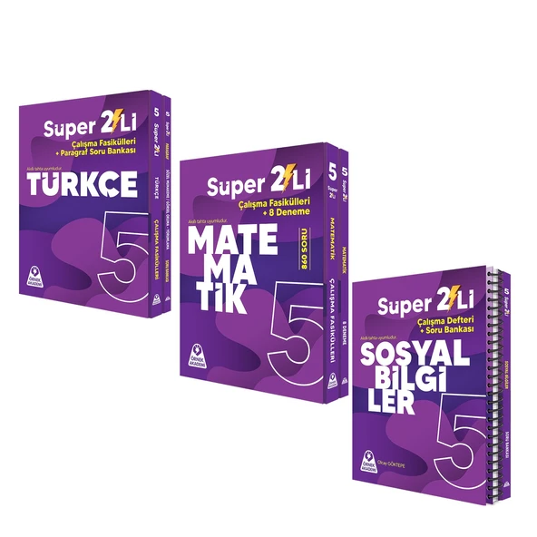 Örnek Akademi 5.Sınıf Süper İkili Türkçe Matematik ve Sosyal Bilgiler Seti 3 Kitap ürün görseli 1
