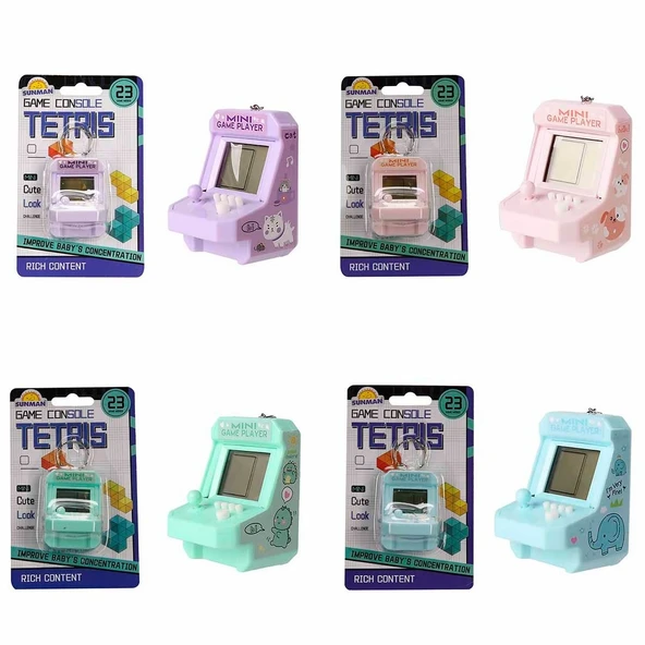 Mini Oyun Konsolu 23 Oyun Modlu Tetris Anahtarlık - 1 Adet Stokta Olan Gönderilir ürün görseli 1