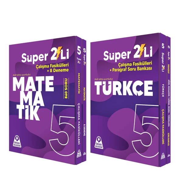 Örnek Akademi 5.Sınıf Süper İkili Matematik ve Türkçe Seti 2 Kitap ürün görseli 1