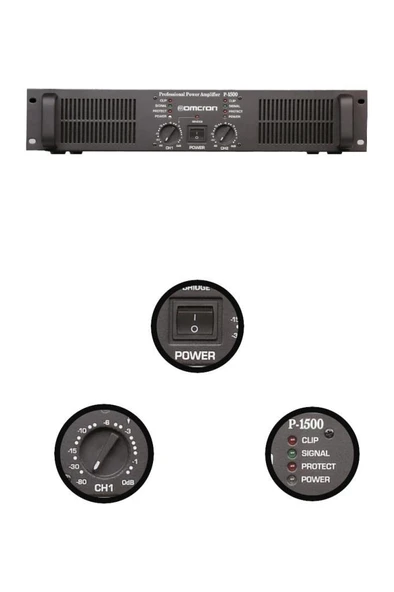 Startech Omcron P-1500 2x750W Çift Çıkışlı Stereo Power Anfi Güç Anfisi ürün görseli 1