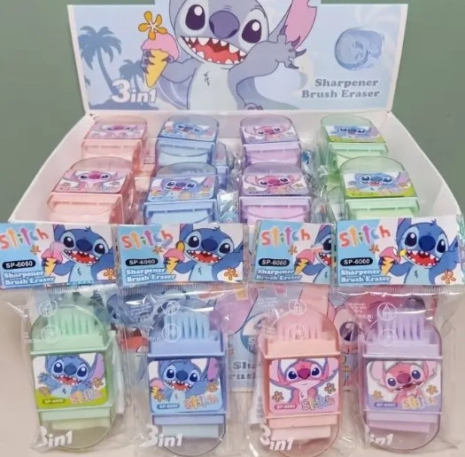 Disney Stitch Kalemtıraş Silgi Fırça 3'ü 1 arada Karikatür Stitch Rulo Kalem Ofis Malzemeleri ürün görseli 1