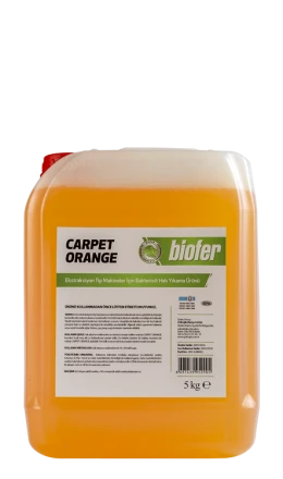 BİOFER CARPET ORANGE EKSTRAKSİYON TİP MAKİNELER İÇİN BAKTERİSİT HALI YIKAMA ÜRÜNÜ 5KG ürün görseli 1