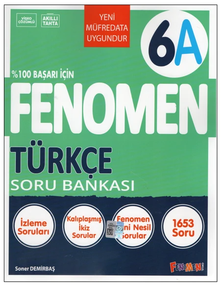 Fenomen 6. sınıf 6A Türkçe Soru Bankası ürün görseli 1