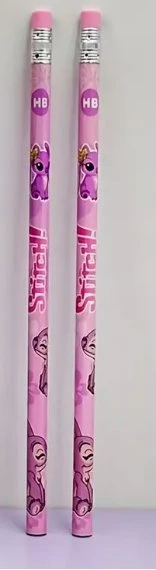 Stitch Temalı HB Kalem ile Silgi Üstleri - 2mm Kurşun, Çatlama Direnci Tasarımı, Mavi ve Mor Çiçek Desenleri, Okul, Sanat Projeleri ve Yaratıcı Yazma ürün görseli 1