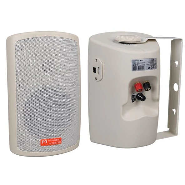 Magicvoice MV-36 11 CM 50 Watt Komütatörlü Hat Trafolu Krem Beyaz Sütun Hoparlör (2'Li Takım) ürün görseli 1