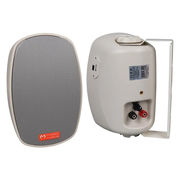 Magicvoice MV-22 12 CM 40 Watt Komütatörlü Hat Trafolu Krem Beyaz Sütun Hoparlör (2'Li Takım) ürün görseli 1