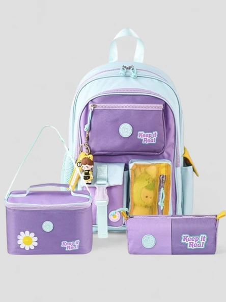 Muggle 2214 İthal Ürün Üst Kalite Unisex Çocuk Üçlü Set İlkokul Sırt Çantası ürün görseli 1