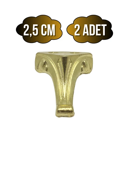 Moda Metal Ayak Çeyiz ve Hediye Kutusu Mobilya Ayağı(ALTIN) Altın 2.5cm 2.5cm - 2 ADET ürün görseli 1