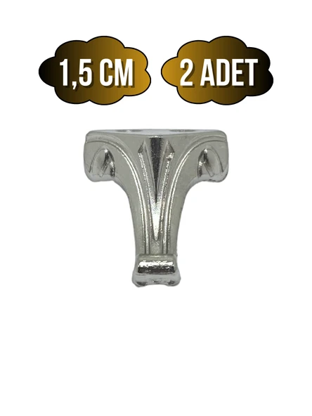 Moda Metal Ayak Çeyiz ve Hediye Kutusu Mobilya Ayağı(GÜMÜŞ) Gümüş 1.5cm 1.5cm - 2 ADET ürün görseli 1
