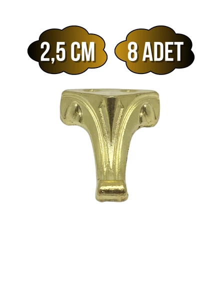Moda Metal Ayak Çeyiz ve Hediye Kutusu Mobilya Ayağı(ALTIN) Altın 2.5cm 2.5cm - 8 ADET ürün görseli 1