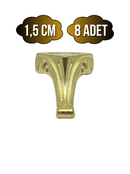 Moda Metal Ayak Çeyiz ve Hediye Kutusu Mobilya Ayağı(ALTIN) Altın 1.5cm 1.5cm - 8 ADET ürün görseli 1