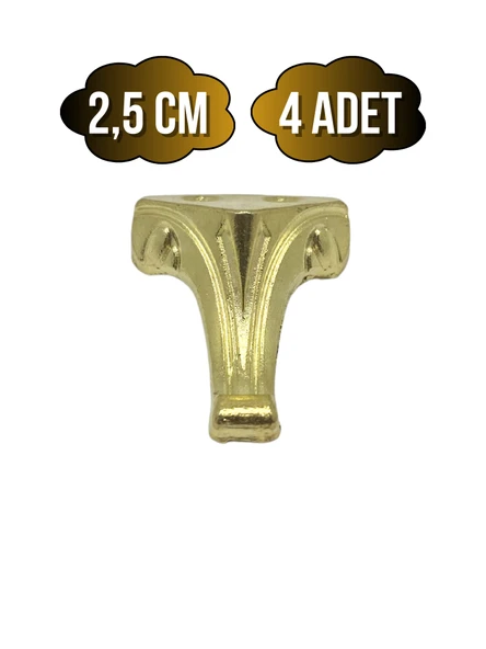 Moda Metal Ayak Çeyiz ve Hediye Kutusu Mobilya Ayağı(ALTIN) Altın 2.5cm 2.5cm - 4 ADET ürün görseli 1