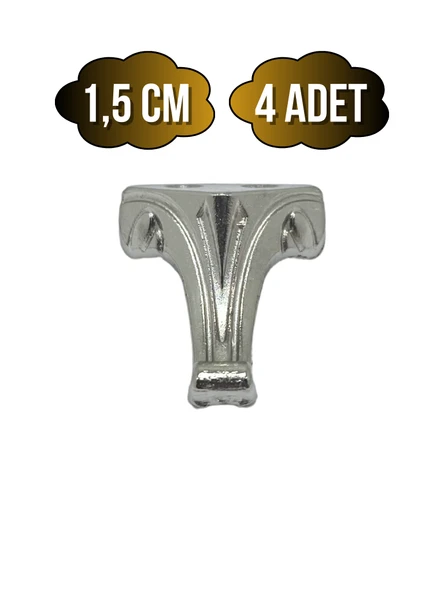 Moda Metal Ayak Çeyiz ve Hediye Kutusu Mobilya Ayağı(GÜMÜŞ) Gümüş 1.5cm 1.5cm - 4 ADET ürün görseli 1
