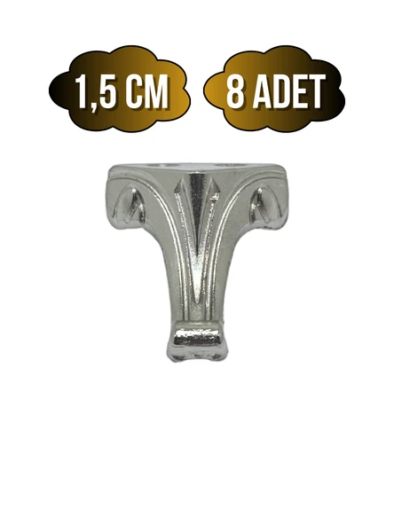 Moda Metal Ayak Çeyiz ve Hediye Kutusu Mobilya Ayağı(GÜMÜŞ) Gümüş 1.5cm 1.5cm - 8 ADET ürün görseli 1