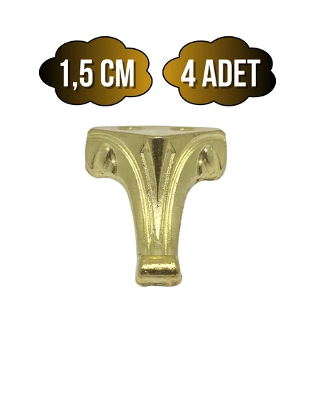 Moda Metal Ayak Çeyiz ve Hediye Kutusu Mobilya Ayağı(ALTIN) Altın 1.5cm 1.5cm - 4 ADET ürün görseli 1