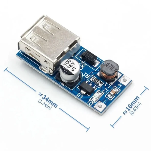 DC-DC Boost Modül (0.9V~5V) to 5V 600MA USB Boost Devre Kartı - Resim 4