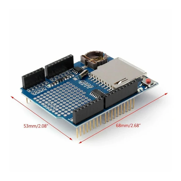 Data Kayıt SD Kartlı Data Logging Shield Reset Butonlu - Resim 4