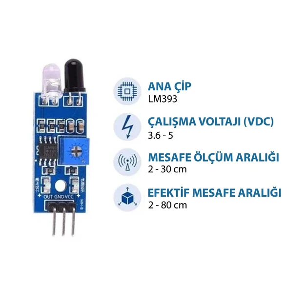 Infrared Engel Algılama Kaçınma Modülü - Resim 4