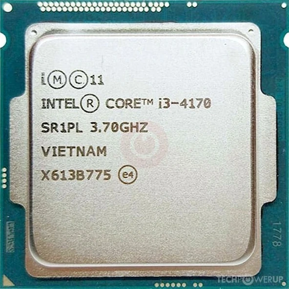 Intel Core i3 4170 Soket 1150 3.7GHz 3MB Önbellek 22nm İşlemci (2EL) ürün görseli 1