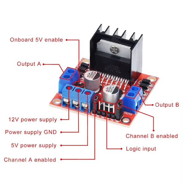 L298N Motor Sürücü Kartı - Resim 3