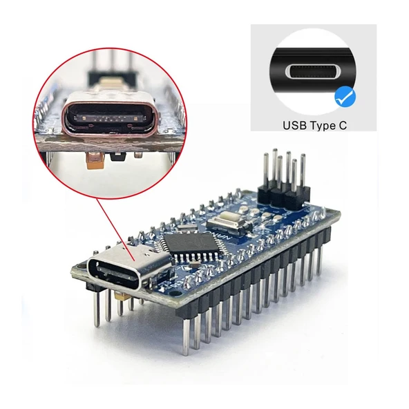 Nano V3.0 ATMEGA328P Micro-USB - Resim 6