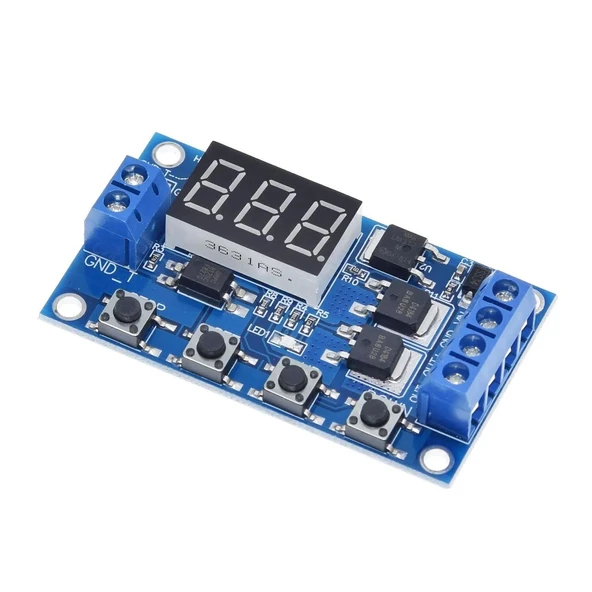 Dual MOS 12 24V Zaman Ayarlı Geciktirmeli LED Ekran Zaman Rölesi ürün görseli 1