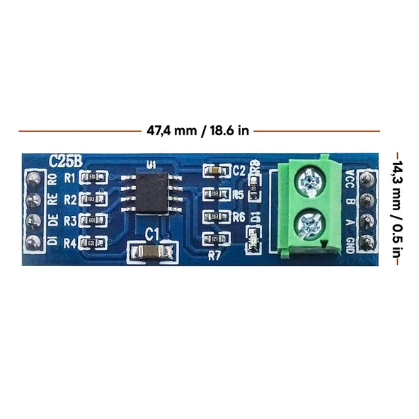 MAX485 Module RS485 Modül TTL to RS-485 - Resim 4