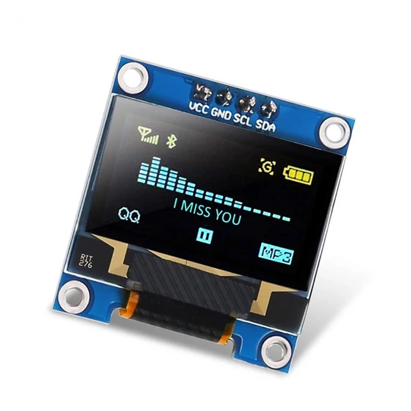 0.96" Mavi Yeşil Dual Color OLED LCD Ekran I2C IIC Communication Display ürün görseli 1
