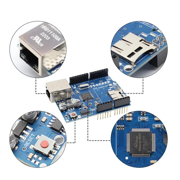 Ethernet W5100 Shield Klon - Resim 5