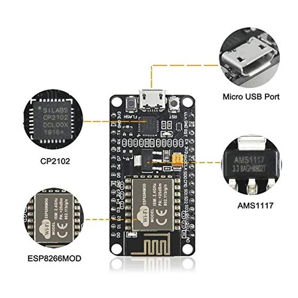 ESP8266 CP2102 Geliştirme Kartı - Resim 2
