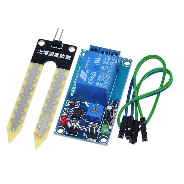 12V Toprak Nem Sensör Rölesi Ayarlı Nem Otomatil Sulama Ayar Kartı ürün görseli 1